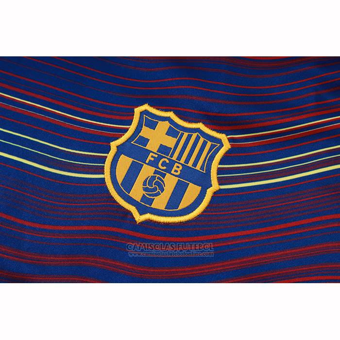 Fato de Treino Barcelona Manga Curta 2025-2026 Azul Amarelo - Calcas Curta